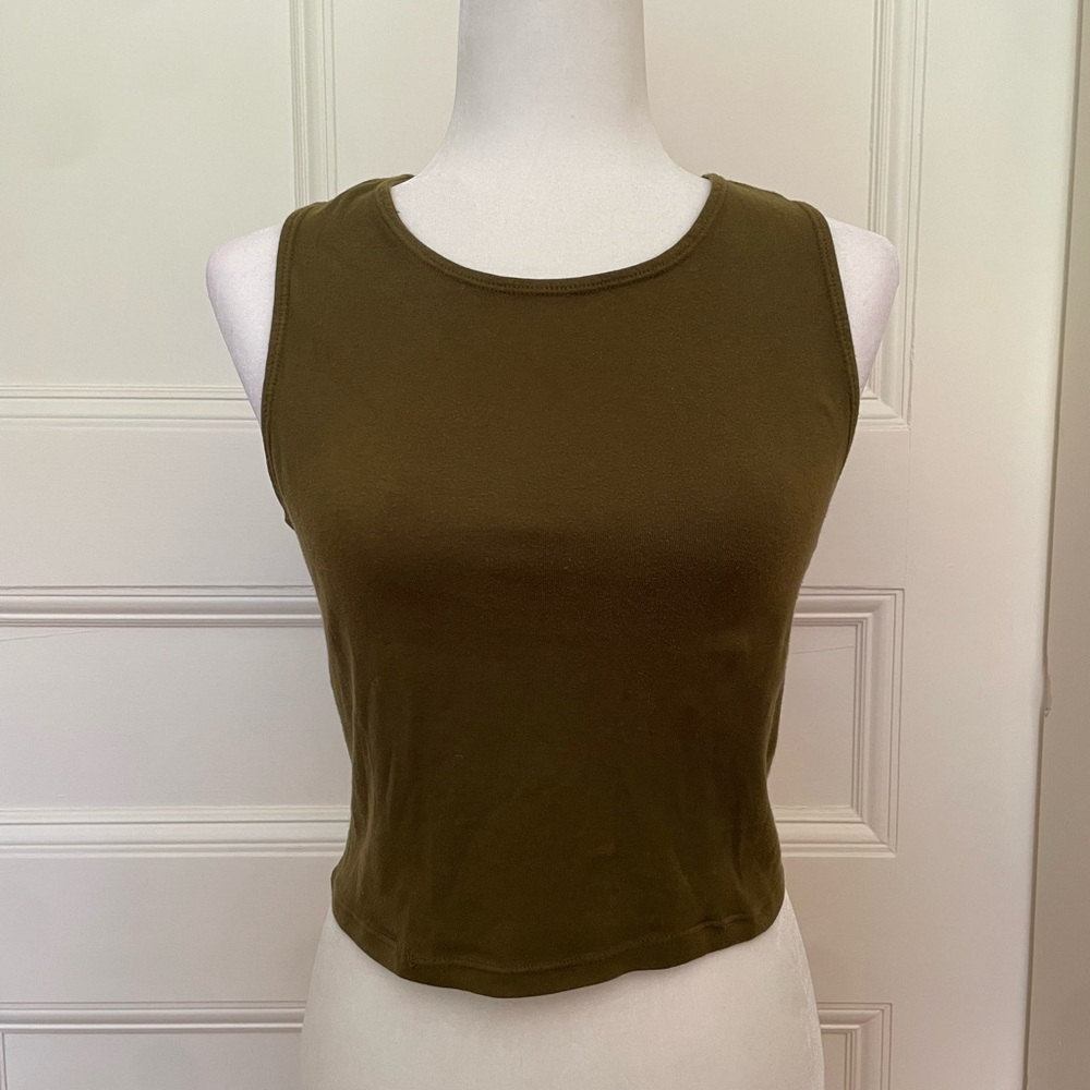 Truly Olive Green Sleeveless Women's Top
